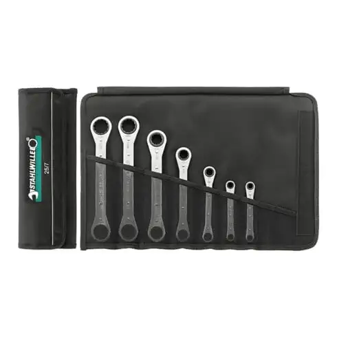 25, 25a Jeux: Clés polygonales à cliquet, en trousse enroulable Nr. 25a/7N