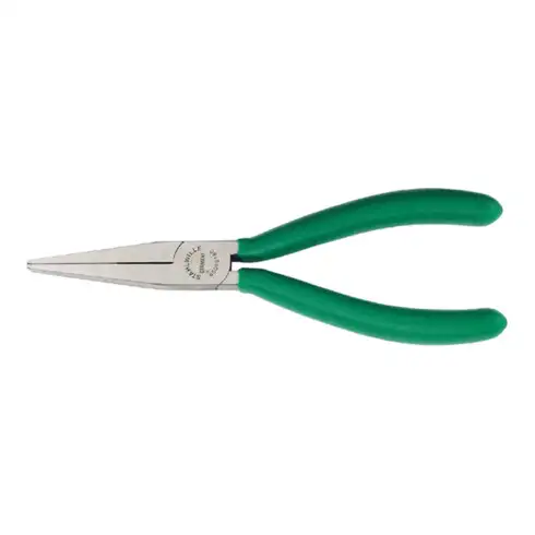 6508 Pinces plates, longues 160 mm; Kopf polie; Griffe revêtement plastique à surface rugueuse