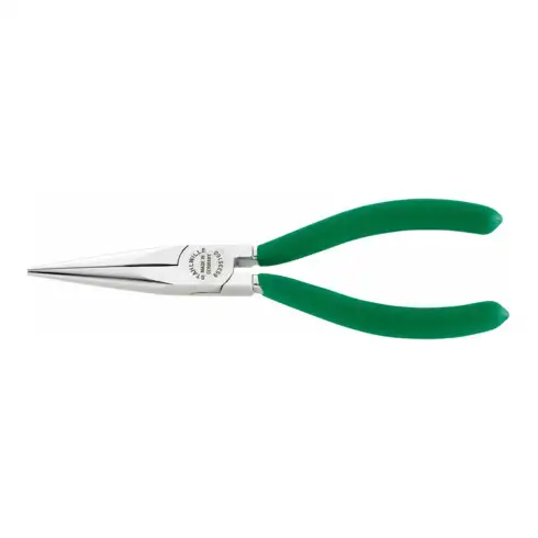 6533 Pince demi-ronde de mécanicien (pince à becs longs) 160 mm; Kopf chromée; Griffe revêtement plastique à surface rugueuse