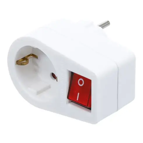 Adaptateur de prise de courant BGS avec commutateur