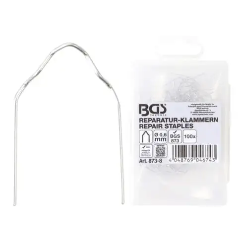 Agrafes de réparation forme V Ø 0,6 mm 100 pièces BGS
