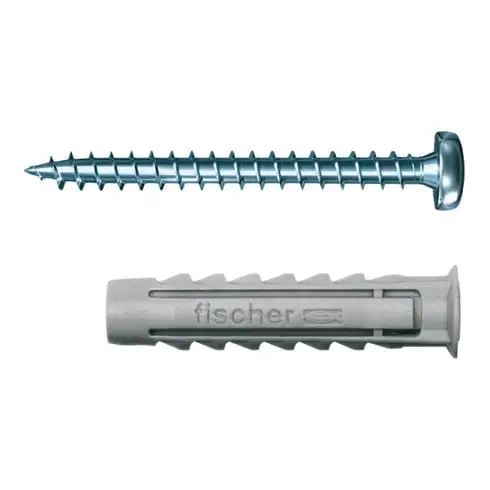 Cheville nylon avec collerette fischer SX 6 x 30 S PH TX avec vis