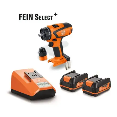 Perceuse sans fil Fein ASCM 12 Q Select + kit de démarrage de batterie (ALG 80 + 2x batteries 12V 3.0Ah)