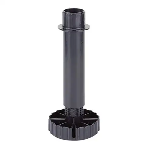 Pied de réglage du socle 061851 en plastique noir 100 mm gamme 89-125 mm Hettich