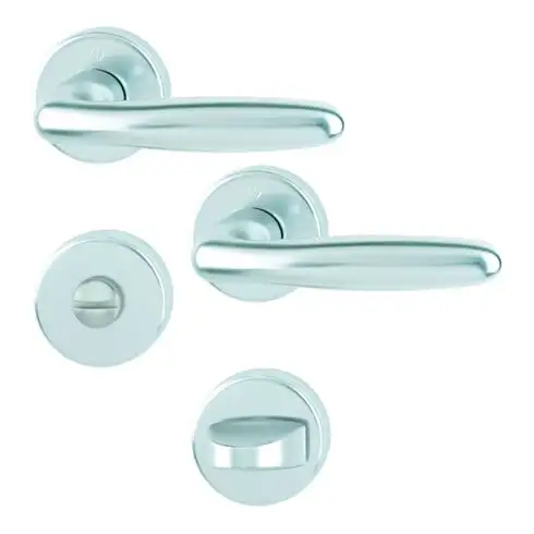 Hoppe OT Garniture de poignée avec rosaces, ronde, Verona 1510/42KV/42KVS, VK8, WC/S couleur naturelle