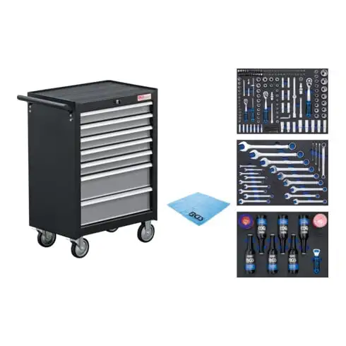 Servante d'atelier | 7 tiroirs | avec 215 outils