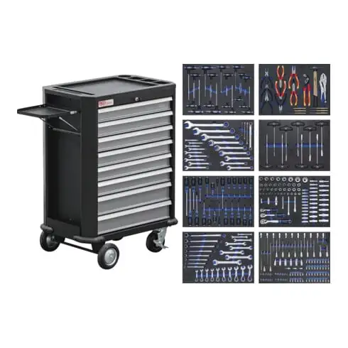 Servante d'atelier | 8 tiroirs | avec 296 outils