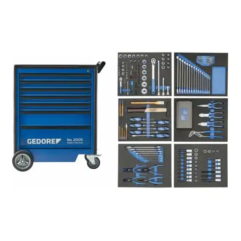 Servante d'atelier Gedore 2005-TS-190 avec un assortiment d'outils de 190 pièces