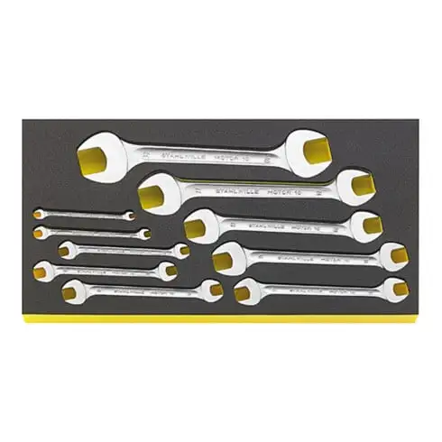 TCS WT 10/10, 6-32 mm Clés à fourches doubles en plateau TCS 10 pcs.