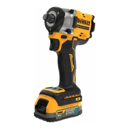 Visseuse à choc sans fil DEWALT 18V XR, 1/2" (sans balais), max. 406 Nm, y compris 2x batterie Powerstack (18 Volt / 1,7 Ah) avec technologie de batterie Pouch DCF921E2T-QW